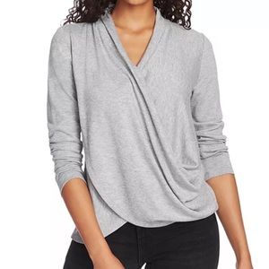 1.STATE Cross Front Knit Top